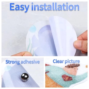 Pegatinas de baño de PEVA de animales oceánicos antideslizantes personalizadas, calcomanías antideslizantes, empuñaduras de seguridad, bañera para niños pequeños, baño de ducha para niños - Product Image 2