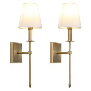<span class=keywords><strong>Applique</strong></span> Murale Industrielle Décorative Dorée en Fer Forgé, Lumière Blanche Chaude, Ampoules Incandescentes E26, pour Maison et Bureau, Certifiée ETL - Product Image 1