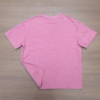 T-shirt décontracté rose à col rond et manches courtes pour homme, coupe régulière, en jersey de coton, avec impression de lettres personnalisées en strass
