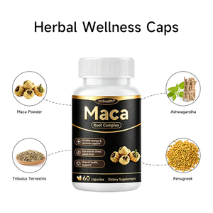 Capsules de bien-être à base de plantes Maca Root Complex, Ashwagandha, Tribulus Terrestris, Fenugrec, complément alimentaire - Product Image 1