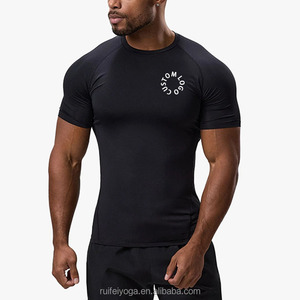 Wholesale Custom Logo Breathable Lightweight Muscle Fit Base Layer Short Sleeve \<strong\>Running\</strong\> Workout Gym Compression T \<strong\>Shirts\</strong\> for \<strong\>Men\</strong\> - Product Image 1