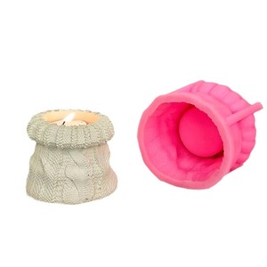 Sweater Knitting Flower Pot Silicone <b>Mold</b> <b>Candle</b> Cup Plaster <b>Mold</b> Christmas Series <b>Mold</b> - Product Image 5