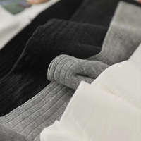 Nouvelle mode d'été noir blanc longues femmes Slouch chaussettes accepter personnalisé tissé coton mi-tube genou haute lâche Scrunch chaussettes