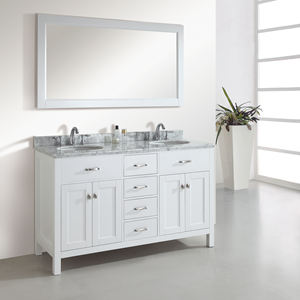 Gran oferta de Canadá, muebles de <span class=keywords><strong>baño</strong></span> de 60 pulgadas, fregaderos dobles de pie, tocador de madera para <span class=keywords><strong>baño</strong></span> con pintura blanca - Product Image 2