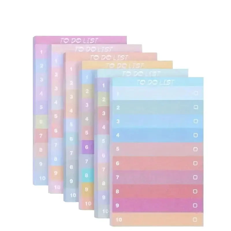 Yub 50 Sheets To Do List Sticky Notes Multicolor Rainbow Sticky Notes Shopping Plan Memo Pad Study List Office Kawaii Stationery