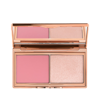 Private Label Palette de fard à joues 2 en 1 imperméable et résistante à la sueur Palette de fard à joues surligneur Contour Palette de fard à joues