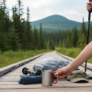 Mug isotherme personnalisé EffiPrint en acier inoxydable avec poignée rouge, idéal pour la randonnée et le camping, logo personnalisé, <span class=keywords><strong>isolation</strong></span> <span class=keywords><strong>thermique</strong></span> 0-6 heures - Product Image 4