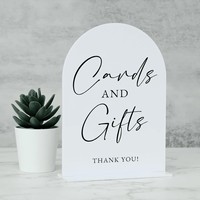 FUNMOOD BAI-1 Plaque de présentation de livre d'or de mariage en acrylique blanc, moderne, réutilisable, texte personnalisable, pour table de réception
