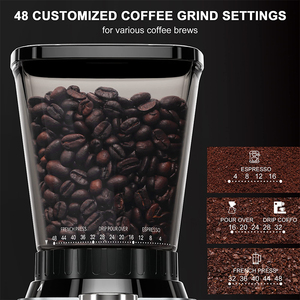 Molinillo de Café Cónico Automático para el Hogar, de Acero Inoxidable de 40 mm, Antiestático, Ajustable a 48 Grados - Product Image 2
