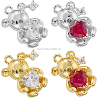 Jinyuan Cubic Zirconia Mignon Religieux Style Classique Ours Coeur Pendentif Pour DIY Bijoux