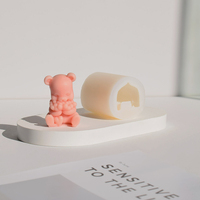 Mini moule en silicone en forme de cœur d'ours pour artisanat animalier mignon, idéal pour les cadeaux faits main DIY