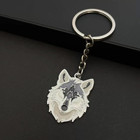 Porte-clés mousqueton en alliage de zinc étanche avec impression UV personnalisée motif animal Pomeranian pour chien de compagnie - Petit cadeau promotionnel