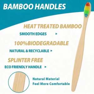 100% Organic <b>Bamboo</b> Toothbrush for Hotels Eco-Friendly Customized Packing Plastic Handheld Cleaning <b>Brush</b> Natural Charcoal - Product Image 3