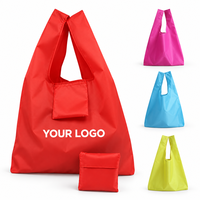 Sac de courses pliable et imperméable, sac de plage en nylon personnalisé, sac de voyage réutilisable, pochette d'épicerie portable, vente en gros avec logo OEM