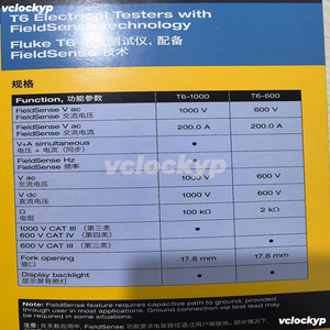 Comprobador Eléctrico Fluke T6-600/T6-1000, Comprobador de Voltaje y Corriente sin Contacto, Pinza Amperimétrica Fluke, Nuevo, Original - Product Image 5