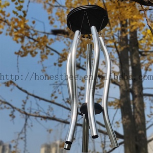 กระดิ่งลมในสวน33 "สีเงินอลูมิเนียมฝ้าโมบายกระดิ่งลมโรแมนติกพร้อมตะขอสำหรับตกแต่งบ้านลานบ้านกลางแจ้งในร่ม - Product Image 4