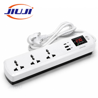 JIUJI Dispositif de protection contre les surtensions et les sous-tensions, disjoncteur, rallonge pour appareils électroménagers, USB QC 20W, multiprise universelle UK, CE