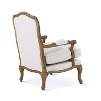Hochwertiger Französischer Stoff-Holz-Sessel Wohnzimmer Einzelsitzer-Sofa-Stuhl