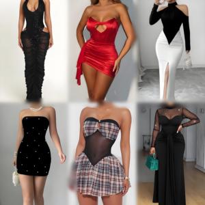 2026 Women's <b>Mixed</b> Print Sexy Casual Dress Wholesale Clearance Inventory - Product Image 1