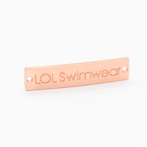 Hot Sale Rectangle Shape Custom Metal Label/Brand Logo for Swimwear <b>Bag</b> Parts & <b>Accessories</b> - Product Image 1
