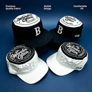 Gorra <span class=keywords><strong>de</strong></span> 5 Paneles con Visera Plana, Diseño Bicolor, Personalizable con Logotipo Bordado en el Lateral, OEM ODM, Ajustable, Estilo Urbano - Product Image 2
