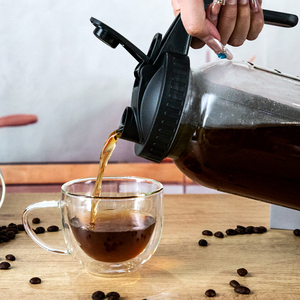 Jarra de Vidrio de 64 oz para Preparar Café Frío con Filtro de Acero Inoxidable, Ideal para Café Helado, Té y Limonada - Product Image 3