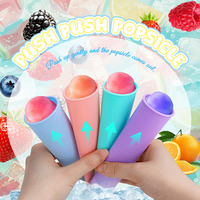 Tubes à glaces réutilisables en silicone avec système de libération facile par pression, ensemble de moules à sucettes glacées pour jus, yaourt et purée de fruits