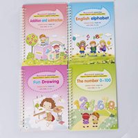 ANI Englische Wiederverwendbare Spiralgebundene Notizbuch-Sets für Kinder - Magische Übungshefte für Handschrift und Kalligraphie mit UV-Druck