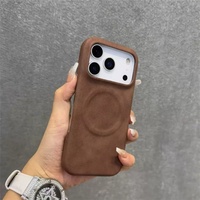 Casing Ponsel Kulit PU Magnetik Berkualitas Tinggi untuk iPhone 17 Air 16 15 Pro Max Kulit Domba Asli PC Penutup Belakang Anti Benturan