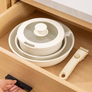 Ensemble de casseroles en pierre au design moderne, poêle à frire antiadhésive détachable, <span class=keywords><strong>wok</strong></span>, casserole à lait avec poignée en granit domestique amovible - Product Image 3