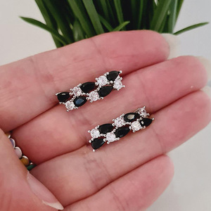 Orecchini a goccia a scacchiera da donna, semplici ed eleganti, per uso quotidiano, accessori per le orecchie - Product Image 5