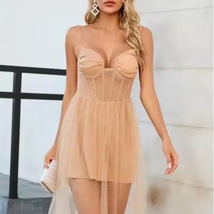 ชุดเดรสลูกไม้สายเดี่ยวประดับคริสตัลวิบวับ ดีไซน์ใหม่ คุณภาพสูง สวยหรู เซ็กซี่ โชว์เอวบาง - Product Image 5