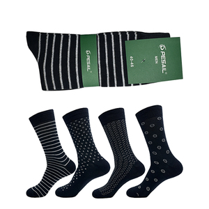 Qualità di lusso confortevole a righe grandi e piccoli punti di Design calzini corti da uomo cotone sottile stagione primaverile - Product Image 1