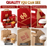 Emballages alimentaires de Noël HONPAK, boîtes à emporter personnalisées pour les fêtes, sacs en papier, porte-boissons et gobelets à sauce