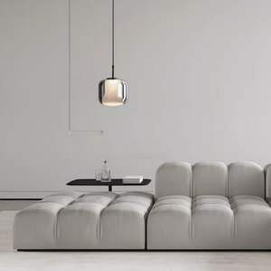 Luminaire <span class=keywords><strong>suspendu</strong></span> en verre à double couche de style italien, luxe léger, design de chambre à coucher, art nordique, éclairage de restaurant, bar - Product Image 3