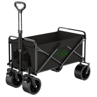 Chariot pliable d'extérieur, chariot de camping pliable, chariot de plage avec freins, chariot portable pour pique-nique, jardin, courses, OEM personnalisé