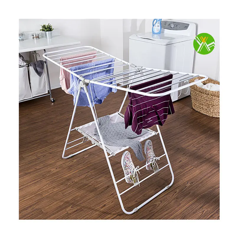 Yuhai Hot Selling Heavy Duty Cloth Rack Metal Balcony Clothes Drying Clothes Dry Rack Hanger