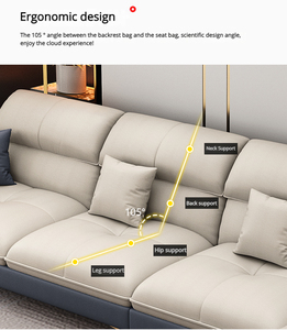 Muebles de Sala de Estar, Juego de Sofás de Cuero en Forma de <span class=keywords><strong>L</strong></span>, Diseño Moderno, Combinación de Sofás para Sala de Estar - Product Image 3
