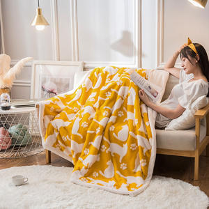 Manta de forro polar de felpa de doble capa de Sherpa Jacquard, manta de cama acogedora y esponjosa con patrón cálido súper suave para cama, sofá - Product Image 3