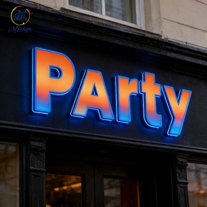 ป้ายไฟ LED RGB 3 มิติ แบบกำหนดเองได้ ป้ายไฟ LED สีสันสดใส ตั้งโปรแกรมได้ สำหรับโฆษณา ตัวอักษร โลโก้ ไฟสำหรับบาร์ ปาร์ตี้ ธุรกิจกลางแจ้ง ร้านค้า - Product Image 2