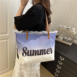 <span class=keywords><strong>Sac</strong></span> fourre-tout décontracté en toile, élégant et simple, <span class=keywords><strong>avec</strong></span> lettres et pompons, <span class=keywords><strong>grand</strong></span> <span class=keywords><strong>sac</strong></span> <span class=keywords><strong>de</strong></span> <span class=keywords><strong>plage</strong></span> grande capacité pour maman <span class=keywords><strong>avec</strong></span> <span class=keywords><strong>fermeture</strong></span> <span class=keywords><strong>éclair</strong></span> - Product Image 2