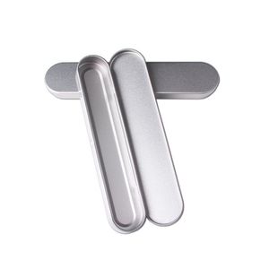 Tin Pencil Case For Pens And <b>Makeup</b> Tools Storage <b>Box</b> Silver Metal Organizer - Product Image 4