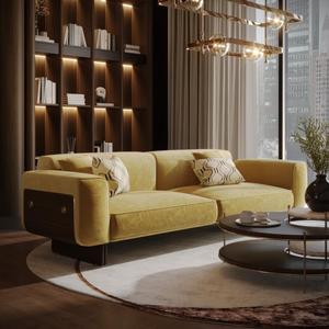 Sofá de alta calidad Color brillante Muebles de sala de estar seccionales Sofás de tela de terciopelo suave - Product Image 4