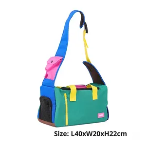 सांस लेने योग्य छोटे कुत्ते पालतू बैकपैक ठोस पैटर्न क्रॉसबॉडी कंधे आउटिंग बैग पोर्टेबल और स्टाइलिश संग्रह - Product Image 6