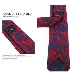 Tùy Chỉnh Màu Đỏ Jacquard Người Đàn Ông Của <span class=keywords><strong>Tie</strong></span> Kinh Doanh Phong Cách Retro Hoa Lớn Chú Rể Bridesman Wedding Tiệc <span class=keywords><strong>Tie</strong></span> Với Logo - Product Image 4