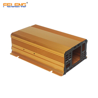 Boîtier d'alimentation en alliage d'aluminium personnalisé avec ventilateur de refroidissement unique, interface CC, coque anodisée pour équipement électrique et carte PCB
