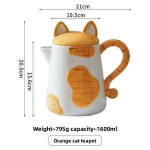 Birthday <b>Gift</b> for Girls Cartoon Design Fresh Cute Ceramic <b>Tea</b> <b>Set</b> Kettle Afternoon <b>Tea</b> Cup for Household Living Room - Product Image 5