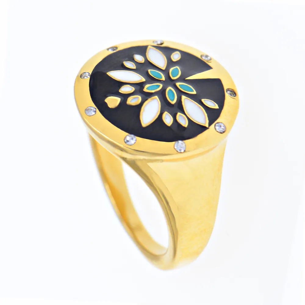 High Quality Fashion Popular Jewelry For Women 316L Stainless Steel Bracelet Enamel Ring