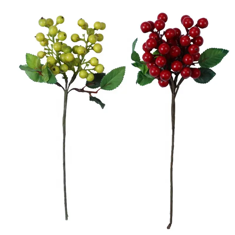 Đồ trang trí Giáng sinh cành Đỏ Quả Việt Quất bọt đơn trái cây nhân tạo