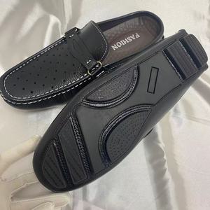 Zapatillas de Cuero Genuino para Hombre, Tallas Grandes, Mocasines de Exterior con Talón Descubierto, Sandalias para Caminar, Personalizables con Logotipo, Tallas 38-46 - Product Image 3